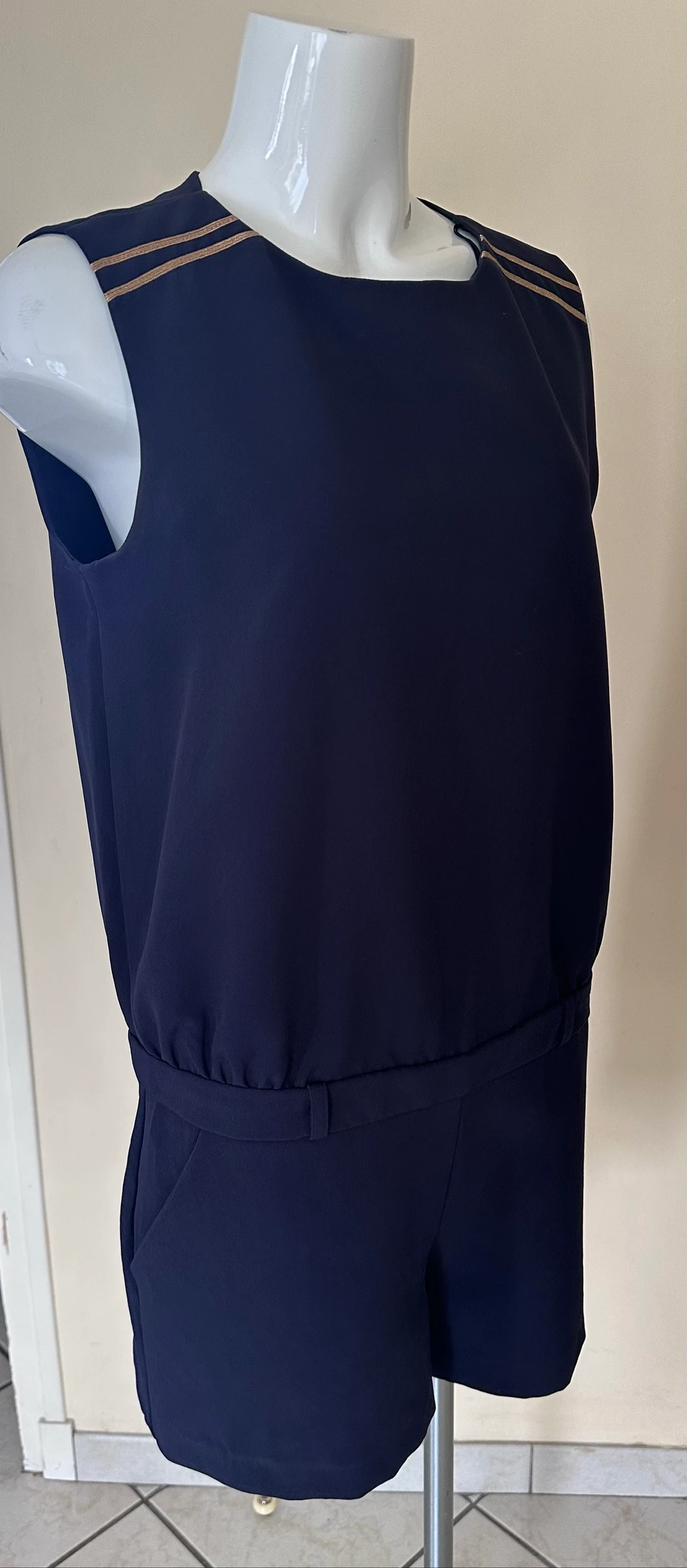 Élégante Combinaison-Short Azul Marinho Etam – Tamanho 40 – Estado Impecável – photo 8